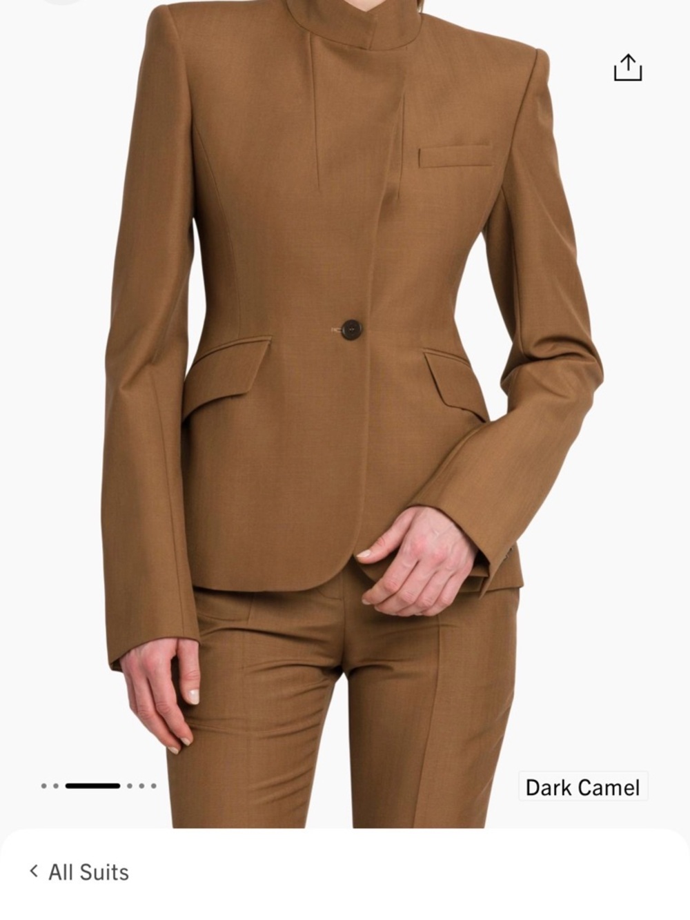 Alexander McQueen Dark Camel stand collar wool-mohair jacket NWT size 36 - Picture 3 of 16